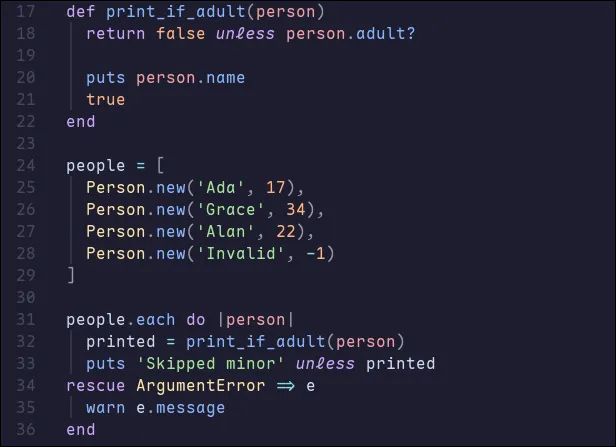 Statements, control flow, and functions grouped in cooler colors while types, parameters, and literals lean warmer in Catppuccin